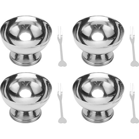 Dessertschalen Aus Edelstahl Mit Gabeln – Ideal Für Eiscreme, Salate Und Kuchen