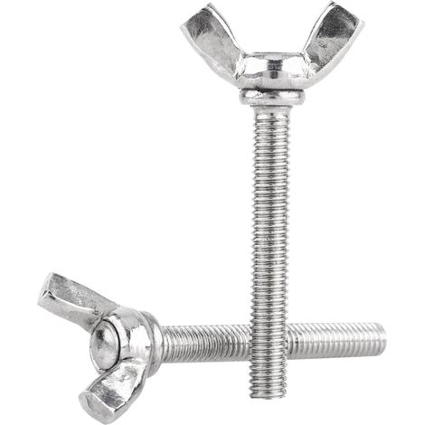 M6 Flügelschrauben, Edelstahl 304, Silberfarbene Schrauben, Din 316 (m6x40)