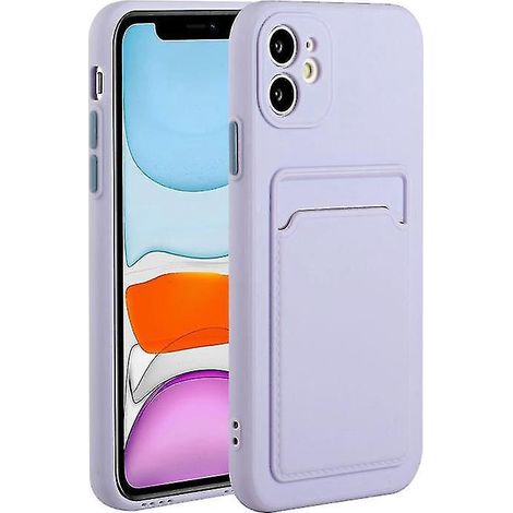 Lila Tpu-schutzhülle Mit Kartenfach Für Iphone 12