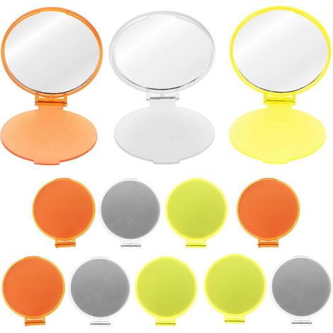 Set Mit 12 Runden Klappspiegeln, Mini-kosmetikspiegeln, Tragbaren Schminkspiegeln, Taschenspiegeln Für Unterwegs, Für Mädchen – 6,10 X 6,10 X 0,50 Cm – Lila