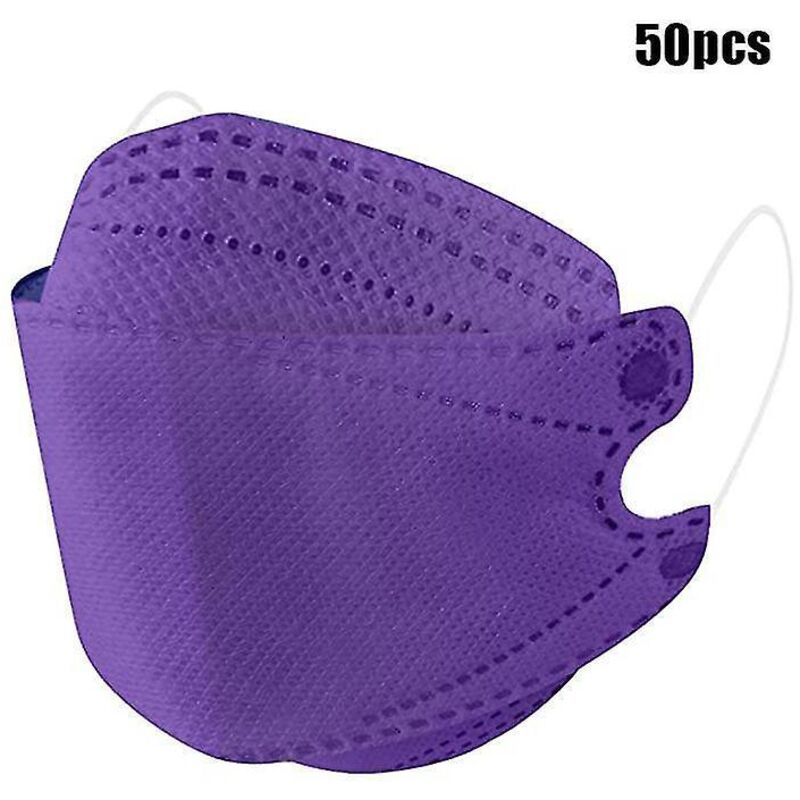 Einweg-gesichtsmasken Für Kinder, Einfarbig, 10/30/50 Stück, Fischförmig, Vollständiger Gesichtsschutz, Lila