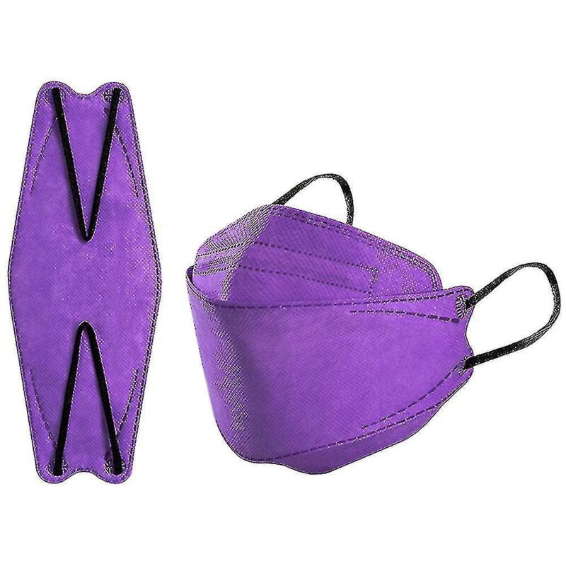 Packung Mit 50 Kn95-masken Für Erwachsene, Morandi Ffp2 4-lagige Schutzmasken, Lila Kf94-masken