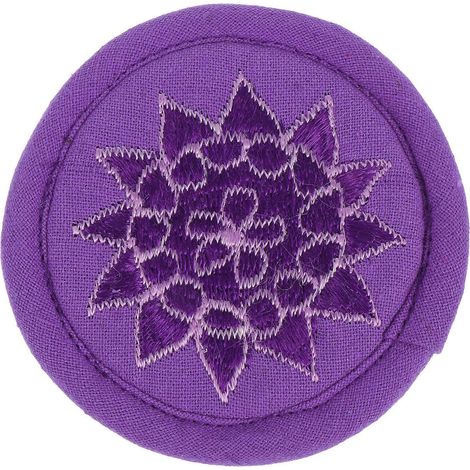 Bestickte Klangschalenmatte (1 Stück), Tibetisch-buddhistische Kunst, Handgefertigte Dekoration Für Den Buddha-raum – 16 X 16 X 0,5 Cm – Lila