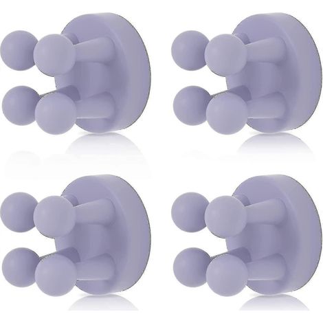 Set Mit 4 Multifunktionalen Silikon-zahnbürstenhaltern, Selbstklebendem, Wasserdichtem Haken, Wandhalterung Für Eine Einzelne Zahnbürste (lila)