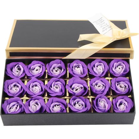 Handgemachte Rosenseife, Romantischer Violetter Farbverlauf – Geschenkidee Für Partys Oder Als Dekoration Für Zuhause