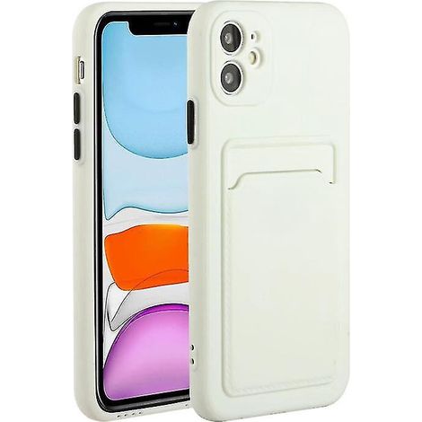 Weiße, Stoßfeste Tpu-schutzhülle Mit Kartenfach Für Iphone 12