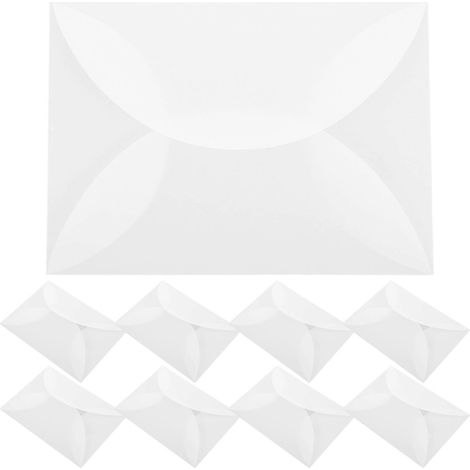 Set Mit 10 Papierumschlägen Mit Blütenmuster Für Hochzeitseinladungen Und Grußkarten. – 18,00 X 13,00 X 0,10 Cm – Weiß