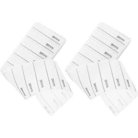 Set Mit 2 Waschbaren, Aufbügelbaren Kleidungsetiketten, Stoffetiketten, Textilmarkern – 161 X 5,5 X 0,1 Cm – Weiß