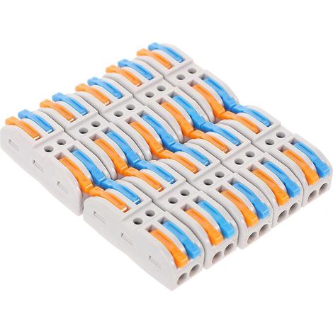 Packung Mit 10 Elektrischen 2-in/2-out-anschlussblöcken, Schnellanschluss-kabelverteiler – 3,9 X 1,4 Cm