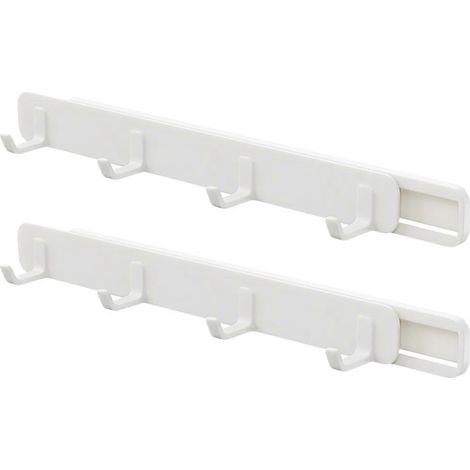 Set Mit 2 Selbstklebenden Besteckhaltern Zur Befestigung Unter Möbeln Oder Schreibtischen, Mit Haken Und Gleitschiene. – 22,50 X 3,30 X 3,00 Cm – Weiß