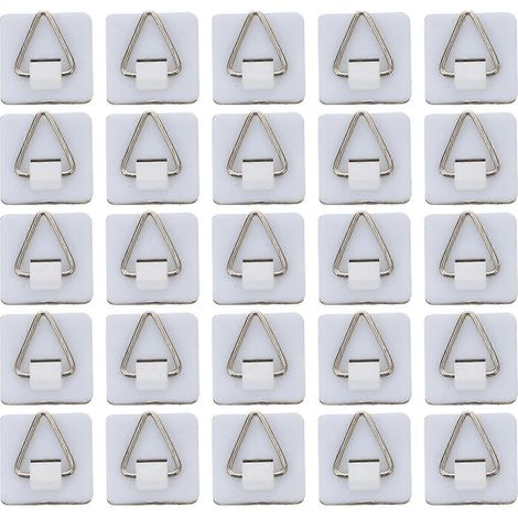 50 Dreieckige Wandhaken Für Bilderrahmen (weiß) – 2,4 X 2,4 Cm – Weiß