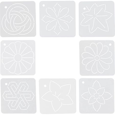 Schablonen-set Mit Blumenmuster Zum Quilten, 8-teilig, Nähvorlagen Und Bastelzubehör – 11,70 X 11,70 X 0,10 Cm