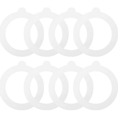 Set Mit 8 Dichtungsringen Für Einmachglasdeckel – Silikon-ersatzdichtungen – 10,50 X 9,80 X 0,20 Cm – Weiß