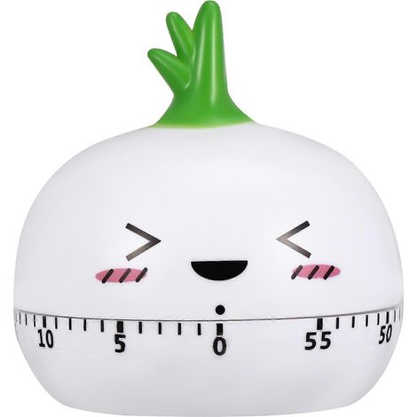 Praktischer Und Eleganter Mechanischer Timer Für Die Küche (1 Stück) – 6,5 X 6,5 Cm – Weiß