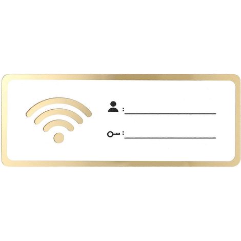 Wiederbeschreibbares Wlan-schild Aus Acryl Mit Benutzername Und Passwort Für Öffentliche Einrichtungen – 25 X 10 X 0,3 Cm – Weiß