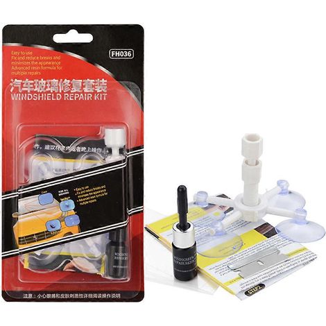 Auto-windschutzscheiben-reparaturset (1 Stück) – Heimwerker-werkzeugset Zur Reparatur Von Kombinations- Und Halbmondrissen (farbe Zufällig) – 10,00 X 7,80 X 7,00 Cm – Weiß