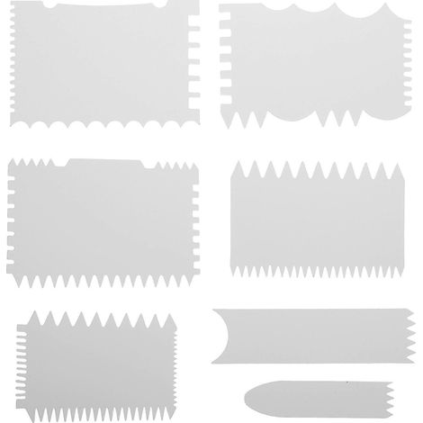 Set Mit 7 Acrylfarbenschabern, Wellenmuster, Für Diy-malerei – 12 X 8 Cm – Weiß