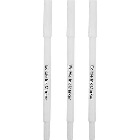 Set Mit 3 Essbaren Stiften, Markern Für Kuchen Und Gebäck – 19,00 X 0,50 X 0,50 Cm – Weiß