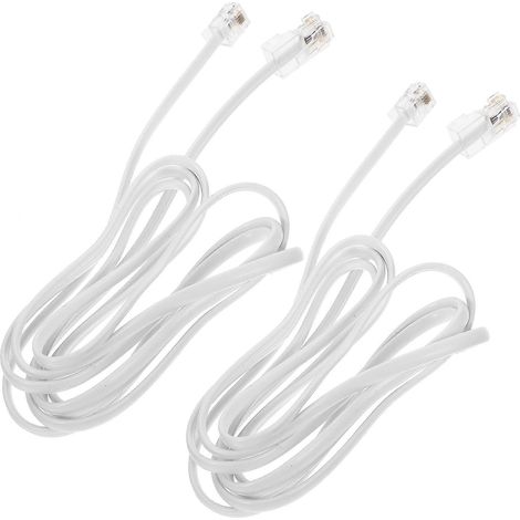 2er-pack Rj11-auf-rj45-adapter (telefonkabel Auf Ethernet) – 170,00 X 1,20 X 0,80 Cm – Weiß