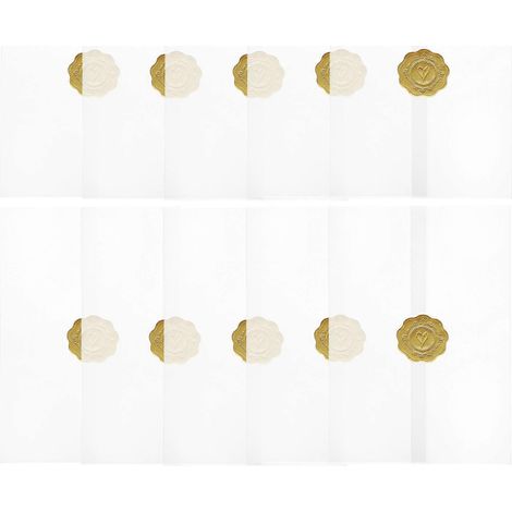 Set Aus Transparenten Karten, Mehrzweckumschlägen, Partykartenumschlägen Mit Aufklebern – 18,00 X 12,90 X 0,10 Cm – Weiß