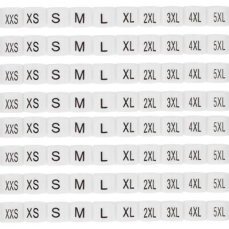 Set Mit 100 Farbcodierten Kleiderbügel-größenmarkierungen Aus Kunststoff – 1,00 X 1,00 X 1,00 Cm – Weiß