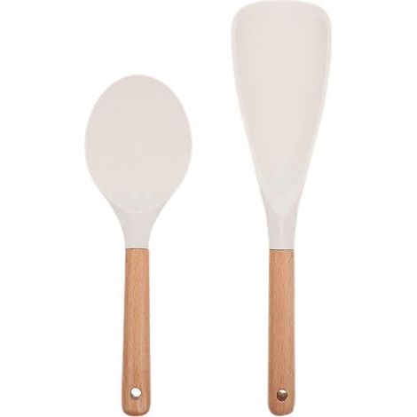 Set Mit 2 Praktischen Silikon-reislöffeln, Reisspateln Für Die Küche, Unverzichtbares Küchenaccessoire – 23,20 X 7,00 X 2,00 Cm – Weiß