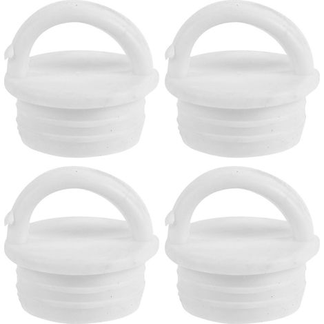 Set Mit 4 Gummistopfen Für Wischmoppeimer, Ersatzstopfen Für Den Abfluss. – 4,00 X 4,00 X 3,50 Cm – Weiß