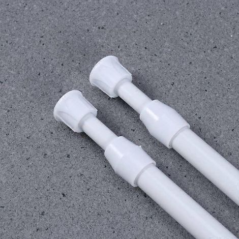 Set Mit 2 Verstellbaren Und Ausziehbaren Duschvorhangstangen Aus Metall – 2 Stück – Weiß