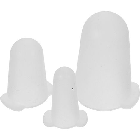Set Mit 3 Flexiblen Silikon-spritztüllen-schutzkappen – 4,50 X 2,80 X 2,80 Cm – Weiß