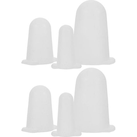 6er-set Silikonhüllen Für Spritztüllen – Praktischer Schutz Für Spritztüllen – 4,50 X 2,80 X 2,80 Cm – Weiß