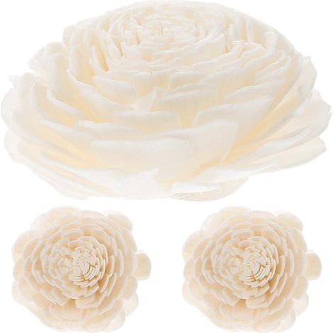Set Mit 3 Künstlichen Aromatherapie-pflanzen, Handgefertigte Trockenblumen, Heimdekoration – 20,00 X 4,50 X 4,50 Cm – Weiß