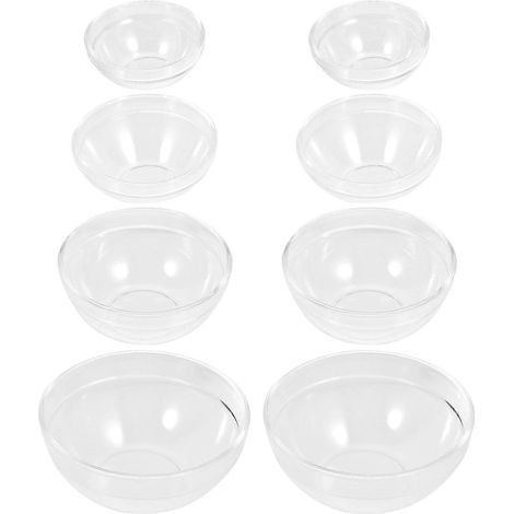 Set Mit 8 Transparenten Acrylschalen Für Massageöle (weiß), Ideal Für Kosmetikstudios. – 10,50 X 10,50 X 4,50 Cm – Weiß