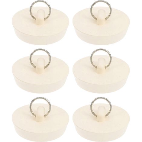 Set Mit 6 Gummistopfen Für Spüle, Badewanne Und Küche. – 2,82 X 2,3 X 1 Cm – Weiß