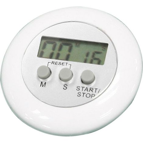 Tragbarer Digitaler Küchentimer Mit Countdown, Akustischem Alarm Und Lcd-display (weiß) – 6,40 X 6,40 X 2,00 Cm – Weiß
