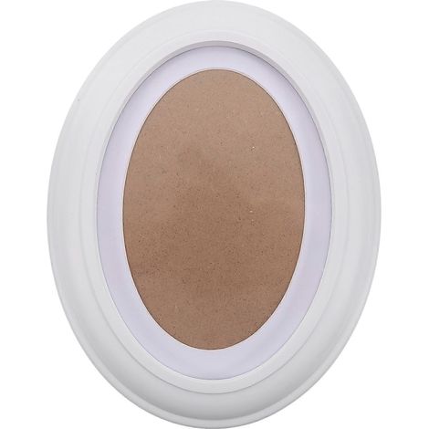 Klassischer Ovaler Holzbilderrahmen (7 Zoll), Wanddekoration – Inklusive Kopfloser Nägel Und S-nägel (weiß) – 22,00 X 17,00 X 2,20 Cm – Weiß