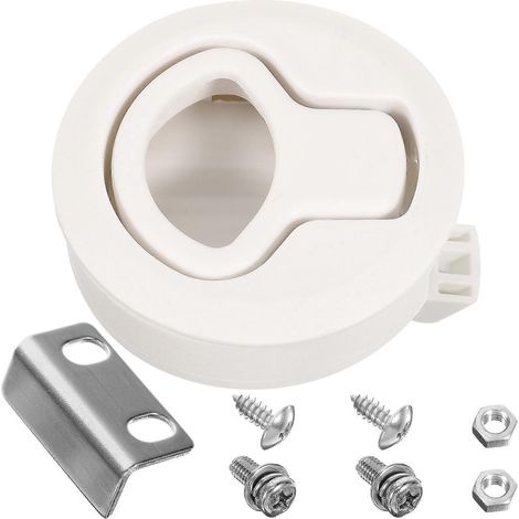 Bootsriegel, Marineriegel, Selbstschließender Riegel, Möbelgriff, Runder Selbstschließender Riegel – 6,5 X 6 Cm – Weiß