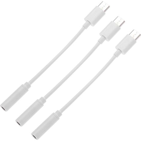 3er-pack Usb-c-auf-3,5-mm-klinkenadapter Für Stereo-kopfhörer (kompatibel Mit Pixel, Moto, Zzd). – 3 Stück – Weiß
