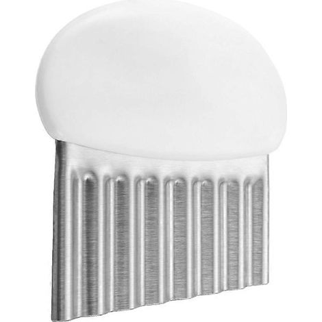 Wellenförmiger Kartoffelschneider Aus Edelstahl, Schneidwerkzeug Für Haushalt, Geschäft Und Küche (weiß) – 9,8 X 9 Cm – Weiß