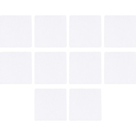 10 Quadratische Peva-aufkleber (10 X 10 Cm) Für Badewannen, Präventionsaufkleber, Klebeaufkleber (litschi-design) – 10 X 10 Cm – Weiß