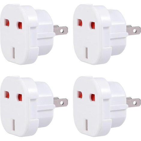 Set Mit 4 Reiseadaptern (weiß): Stecker Auf Au/us-stecker - 4 Stück - Weiß