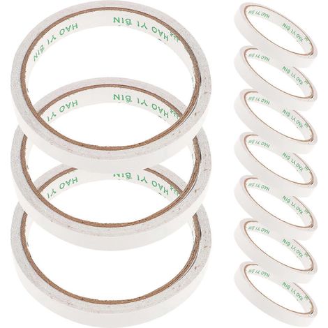 Packung Mit 10 Rollen Doppelseitigem Klebeband (1,2 X 800 Cm) Für Bastelarbeiten, Fotografie, Scrapbooking, Geschenkverpackungen Sowie Büro- Und Schulbedarf. – Weiß