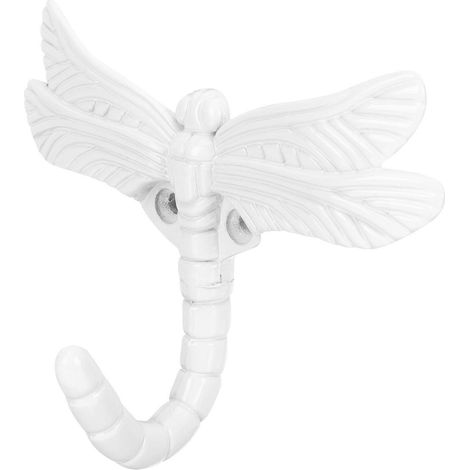 Dekorativer Libellen-wandhaken, Mantel- Und Huthaken, Schlüsselhalter – 11,5 X 7,5 Cm – Weiß