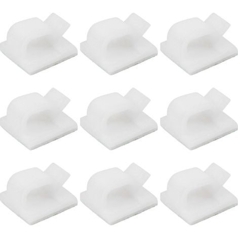 Packung Mit 50 Kabelbindern Für Den Außenbereich Mit Klebeband, Selbstklebenden Haken Und Kabelhalterungen – 1,4 X 1 Cm – Weiß