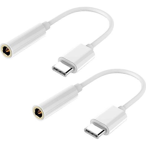 Usb-c-auf-3,5-mm-kopfhörerkabeladapter, Usb 3.1 Typ C Usb-c-stecker Auf 3,5-mm-aux-audiobuchse (weiß)