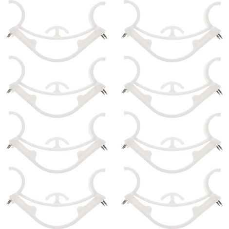 Set Mit 8 Wiederverwendbaren Und Abnehmbaren Elastischen Eckhaken, Multifunktionales Hakenzubehör – 8 X 5 X 2 Cm – Weiß