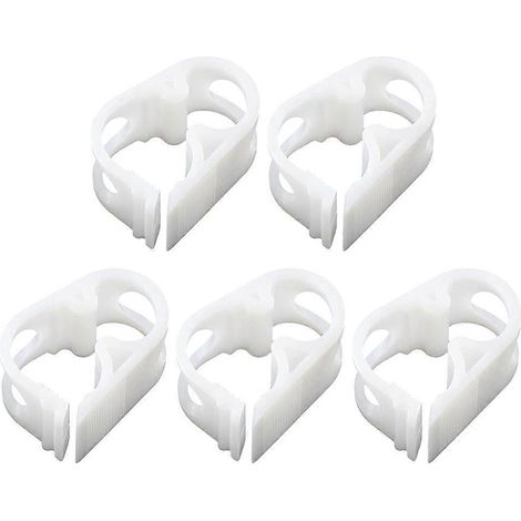 Set Mit 5 Schlauchschellen Für Durchflussregelschläuche, Kunststoff-schlauchschellen Für Absperrschläuche, Schlauchschellen Für Rohre – 3,5 X 2,5 Cm – Weiß