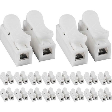 Packung Mit 25 Ersatz-kabelverbindern Für Schnellverbindungen, Klemmenblöcke – 2 X 1,7 Cm – Weiß