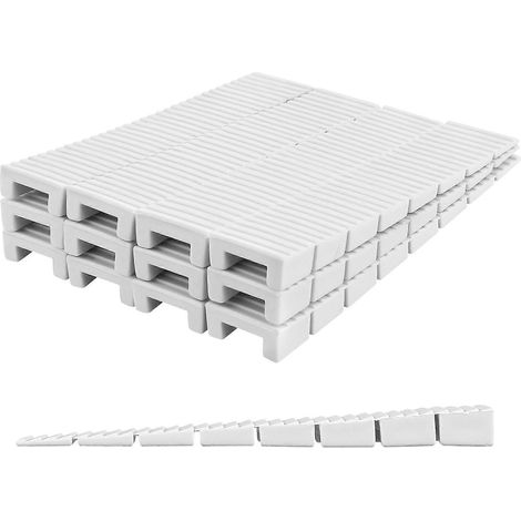 Set Mit 20 Verstellbaren Kunststoff-nivellierkeilen Für Möbel Und Tische Mit Höhenverstellung. – 9,50 X 2,00 X 0,80 Cm – Weiß