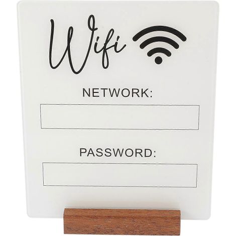 Wlan-passwort-schild, Acryl-wlan-schild, Wlan-panel, Wlan-tafel, Wlan-passwort-erinnerungsschild – 22,00 X 16,00 X 2,00 Cm – Weiß