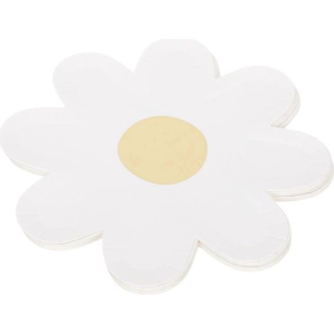 Set Mit 20 Einwegtellern In Blumenform, Ideal Für Partys Und Picknicks. – 18,00 X 18,00 X 0,50 Cm – Weiß